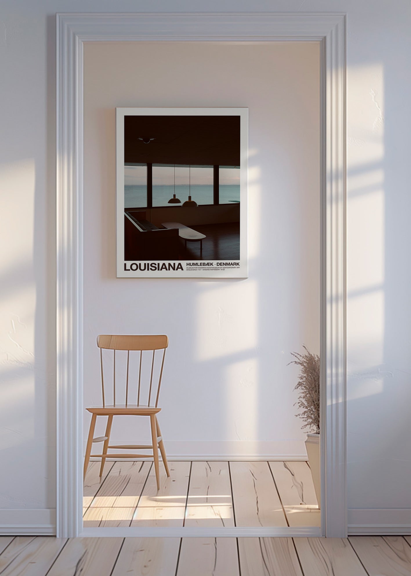 Quadro di città con vista sul mare