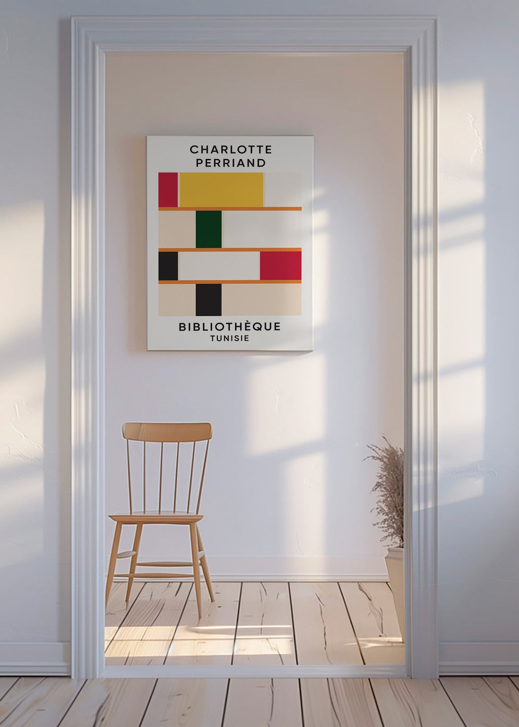 Quadro geometrico scaffale a blocchi di colore