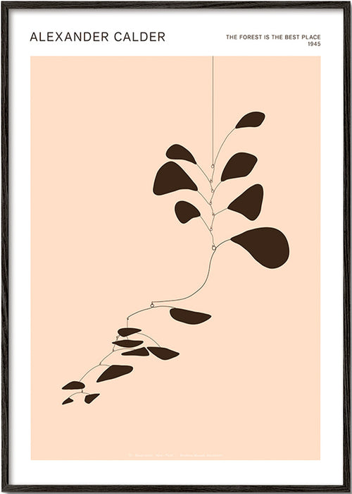Stampa botanica mobile Calder con foglie nere