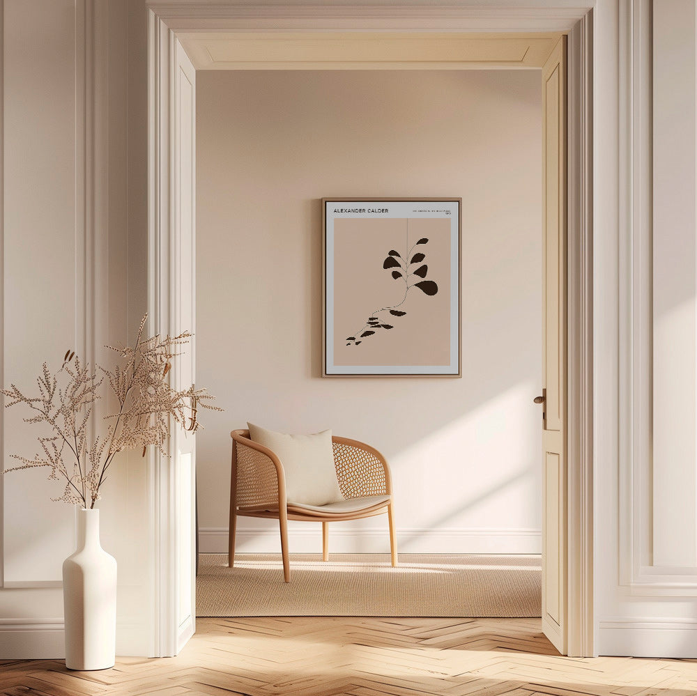 Stampa botanica mobile Calder con foglie nere