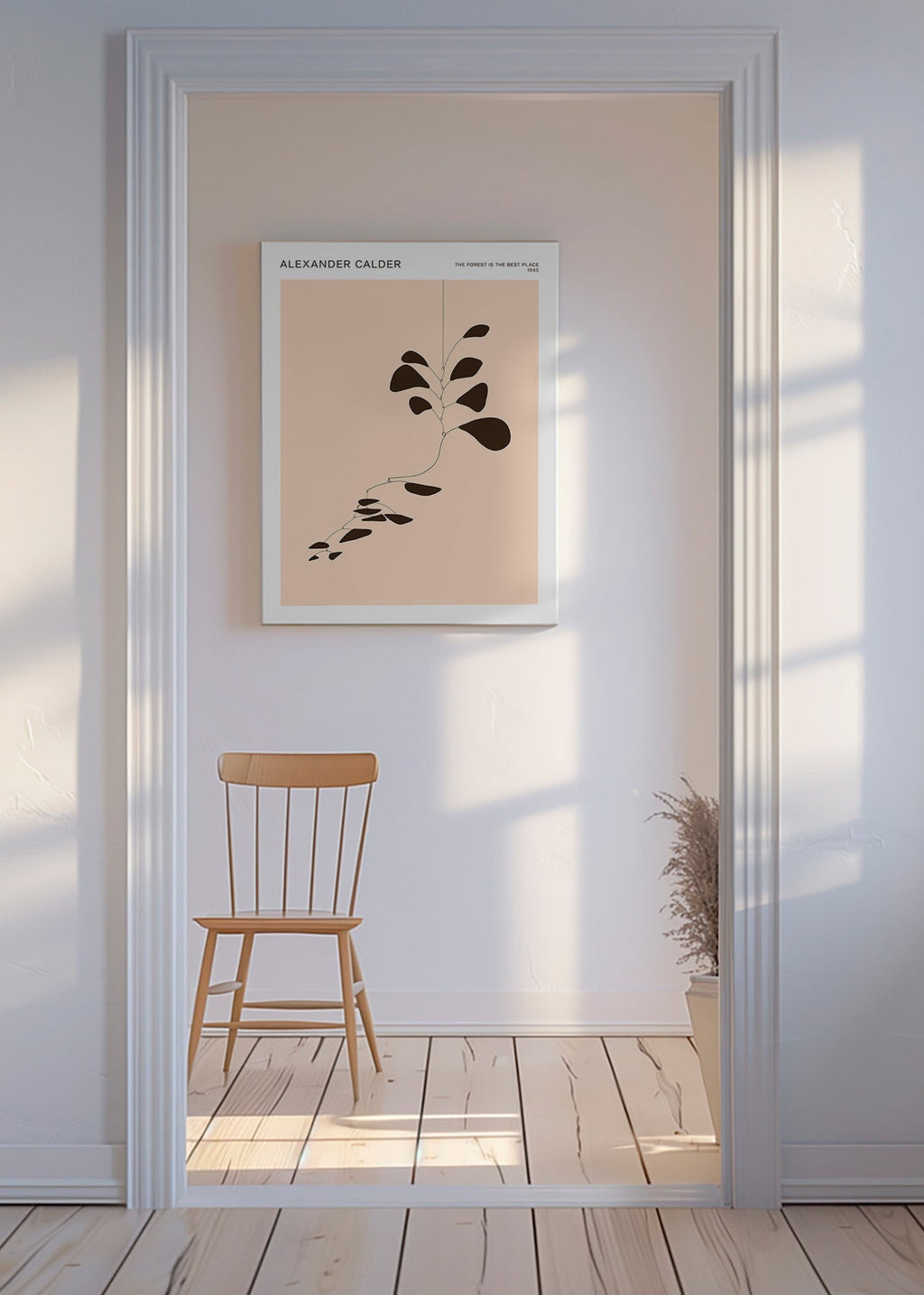 Stampa botanica mobile Calder con foglie nere
