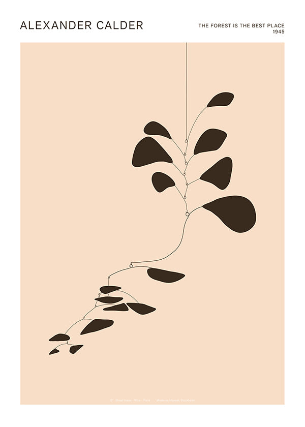 Stampa botanica mobile Calder con foglie nere