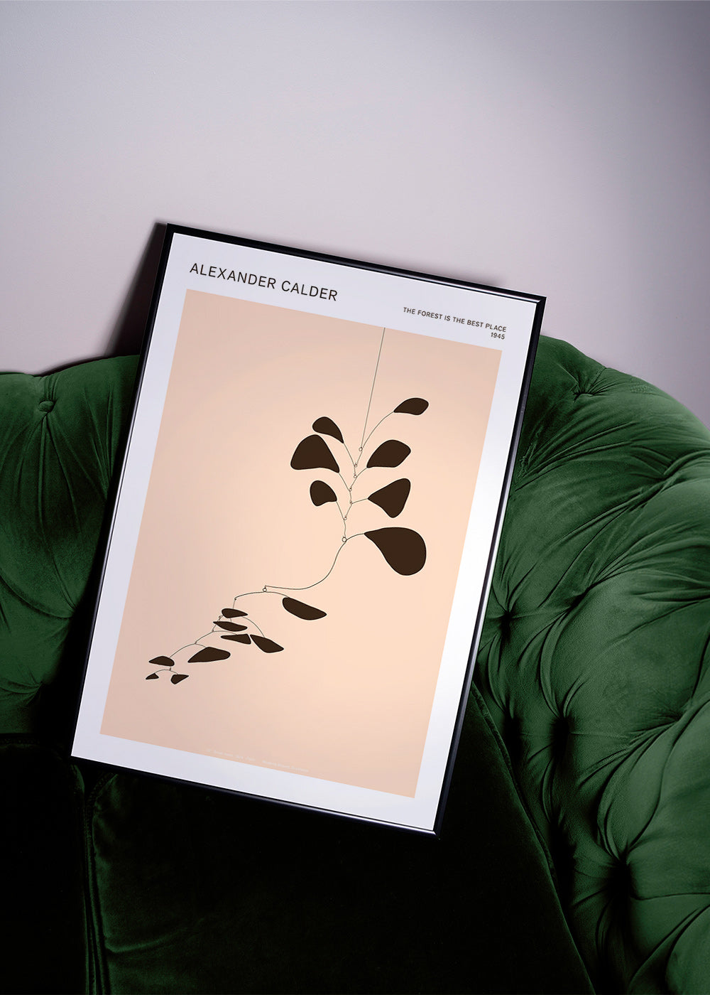 Stampa botanica mobile Calder con foglie nere