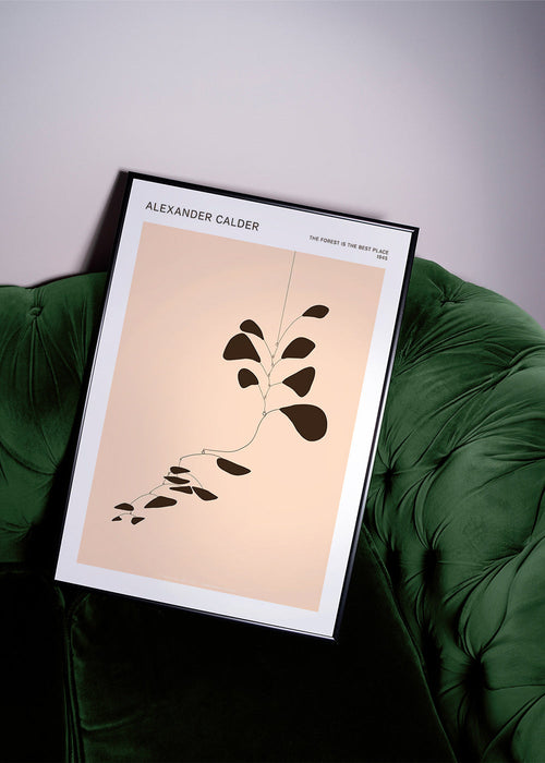 Stampa botanica mobile Calder con foglie nere