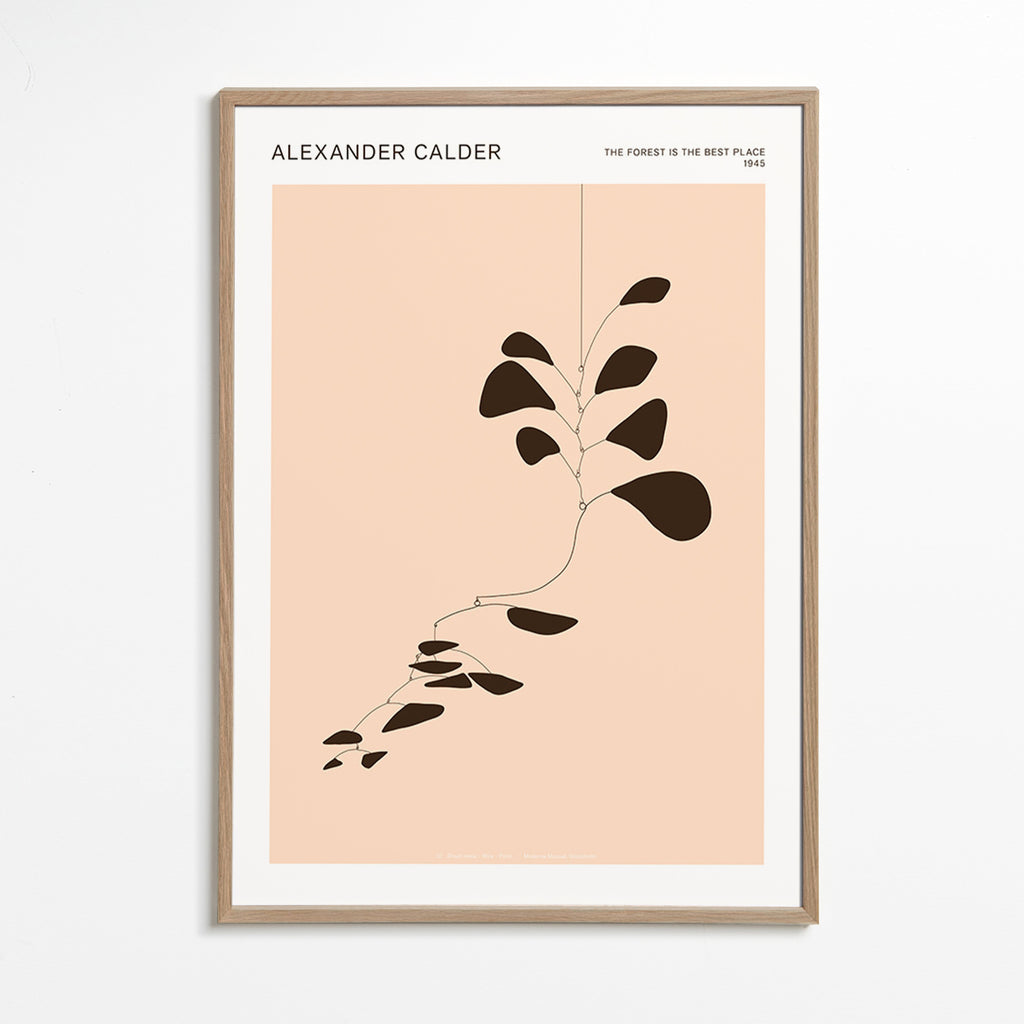 Stampa botanica mobile Calder con foglie nere
