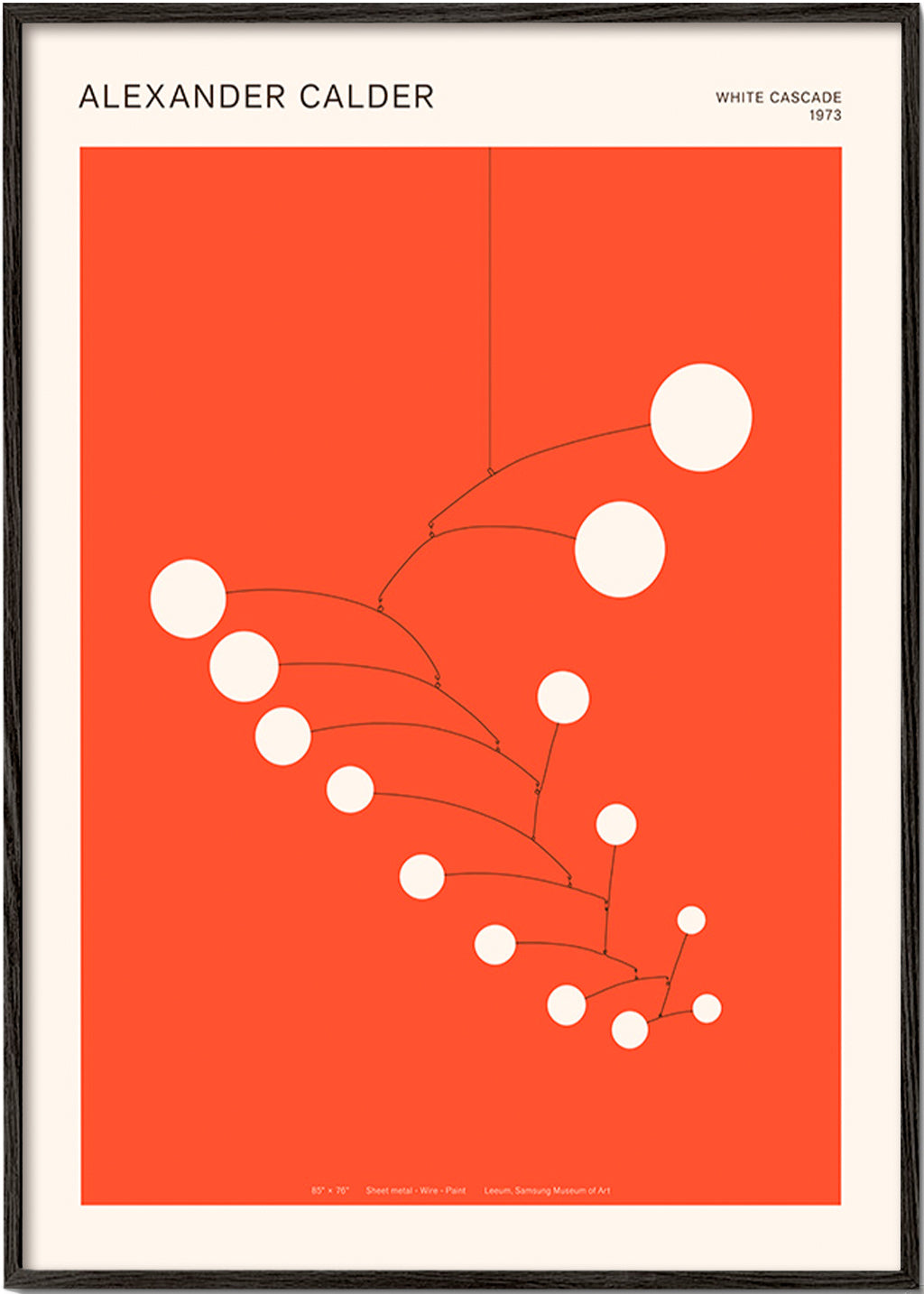 Opera astratta mobile rossa con cerchi