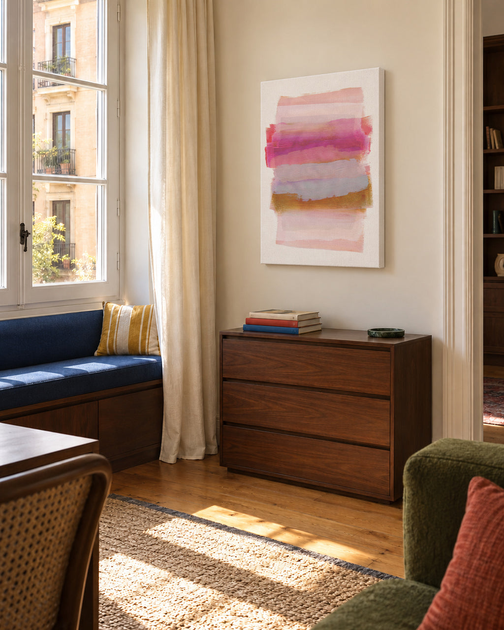 Abstract Brush Strokes 45 - Unframed canvas in an interior