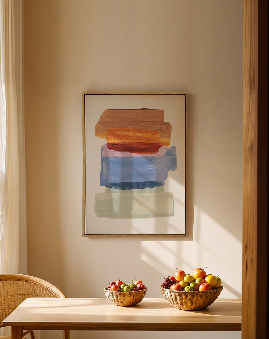 Abstract Brush Strokes 49 - Framed canvas in an interior