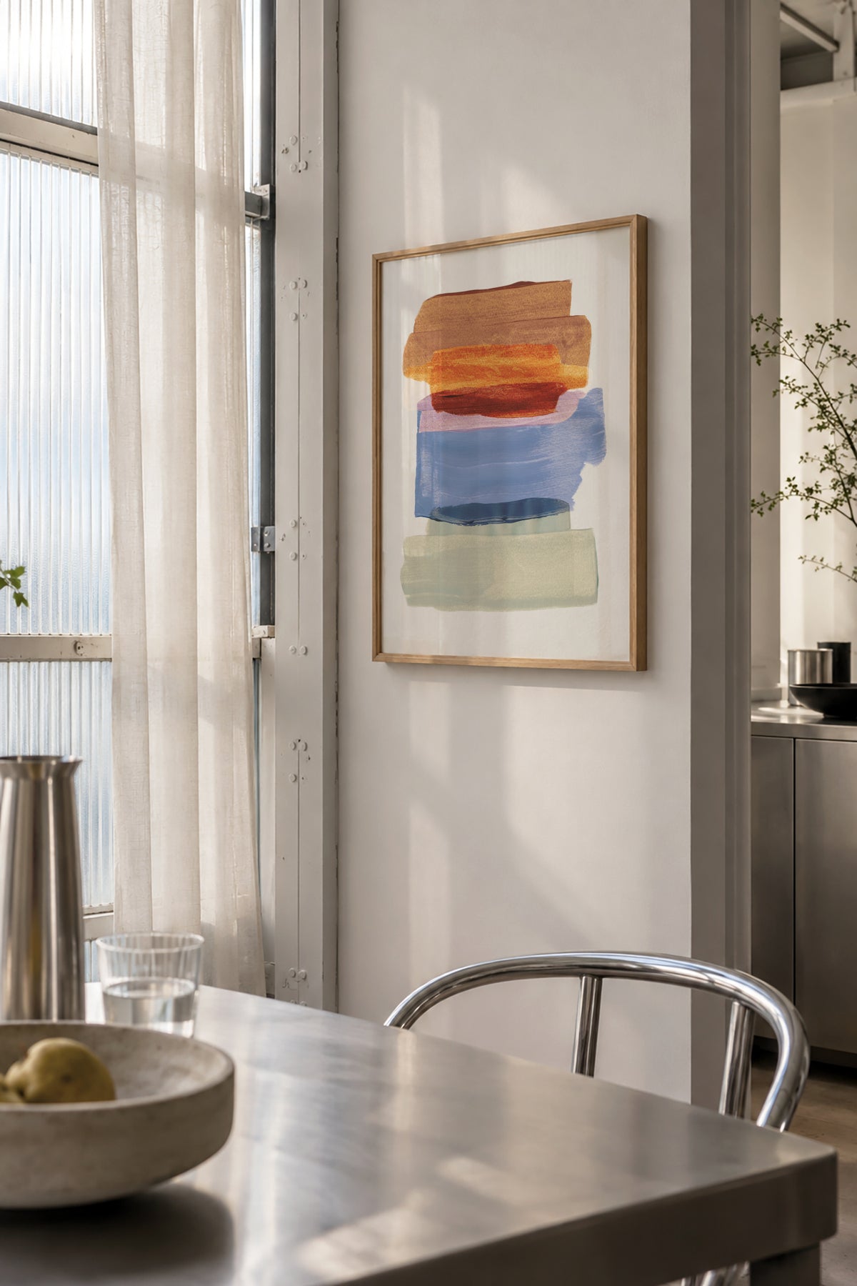 Abstract Brush Strokes 49 - Framed poster in an interior