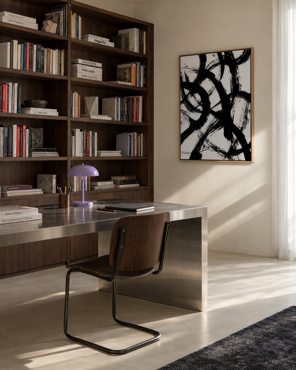 Abstract Brush Strokes 98X - Framed canvas in an interior
