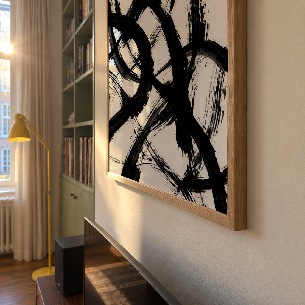 Abstract Brush Strokes 98X - Framed poster detail