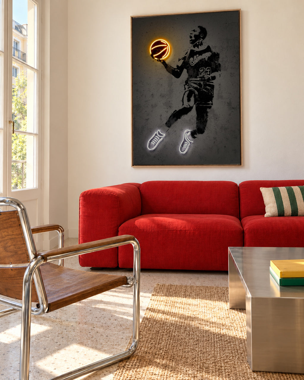 Michael Jordan - Framed canvas in an interior