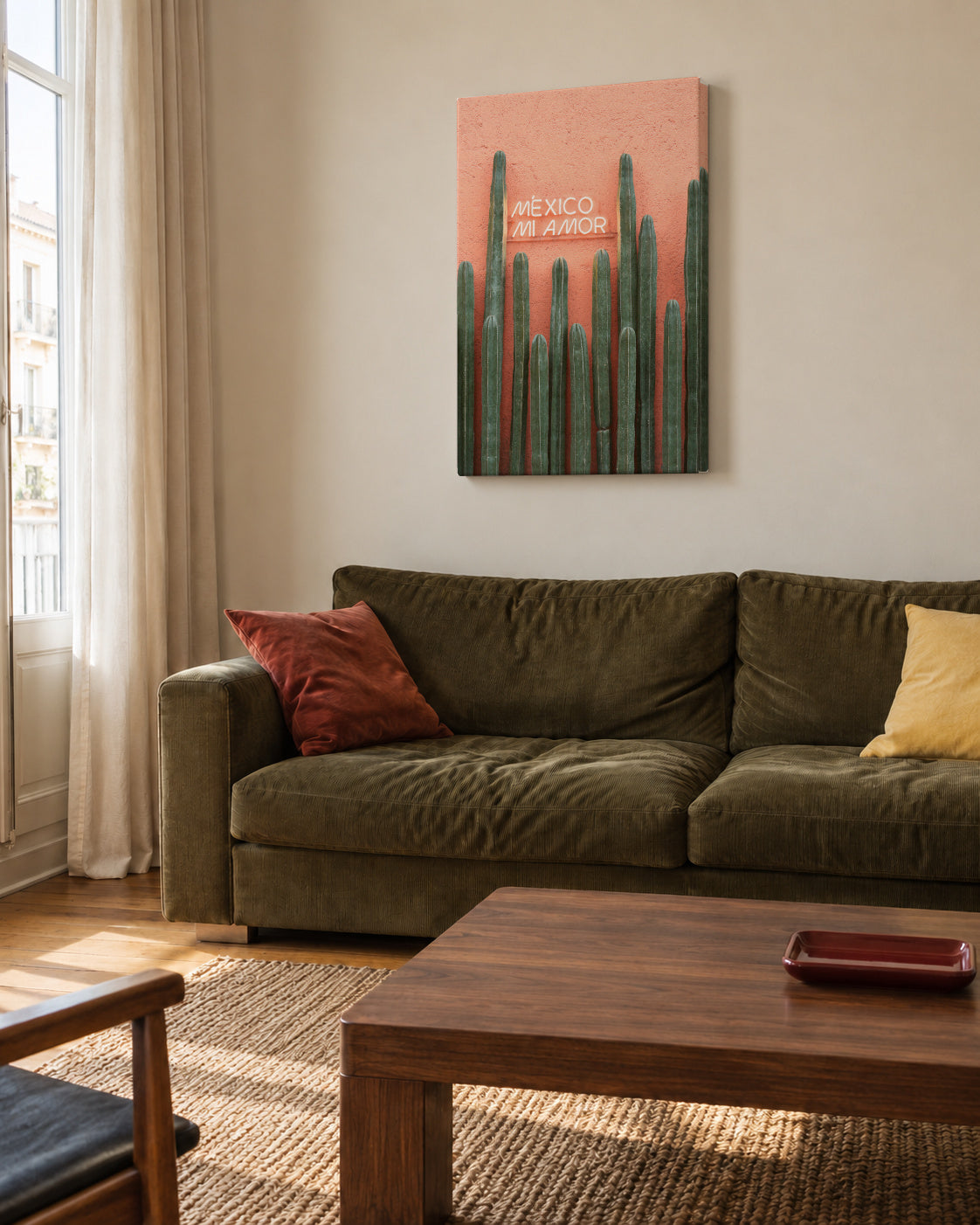 Mexico Mi Amor - Unframed canvas in an interior