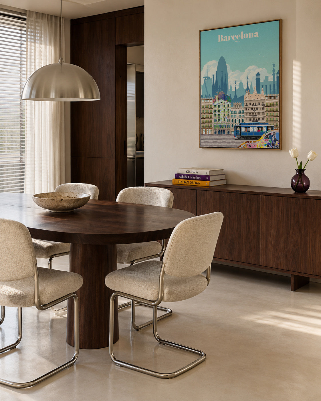 Travel to Barcelona - Framed canvas in an interior