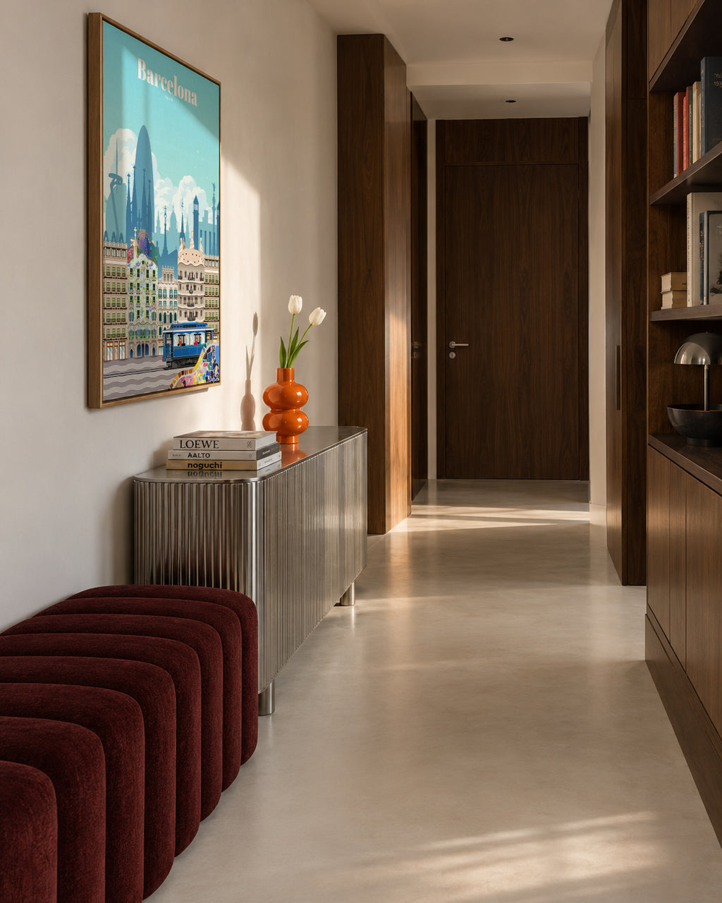 Travel to Barcelona - Framed canvas in an interior