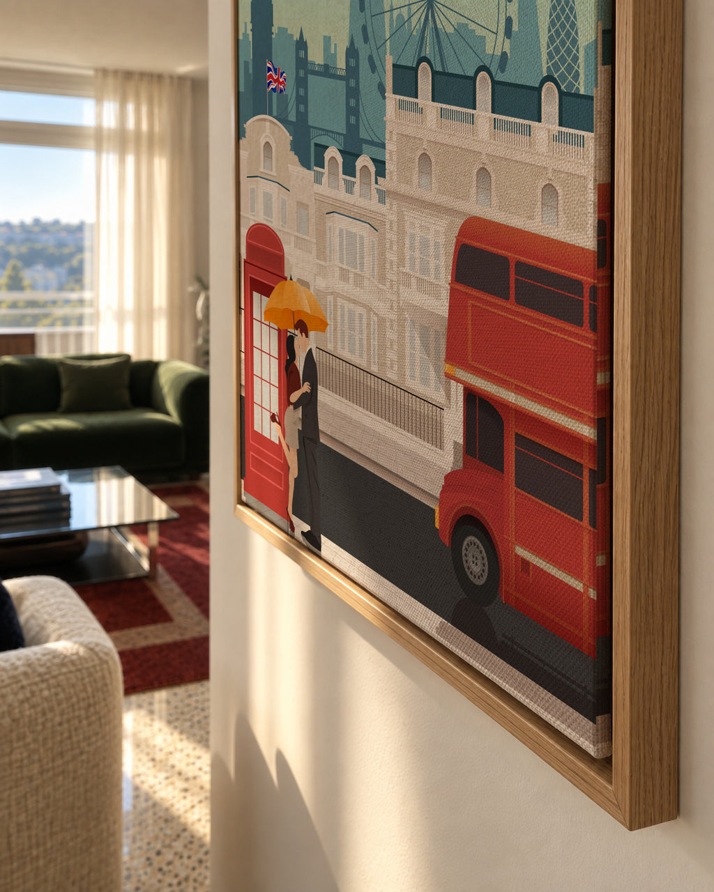 Travel to London - Framed canvas detail