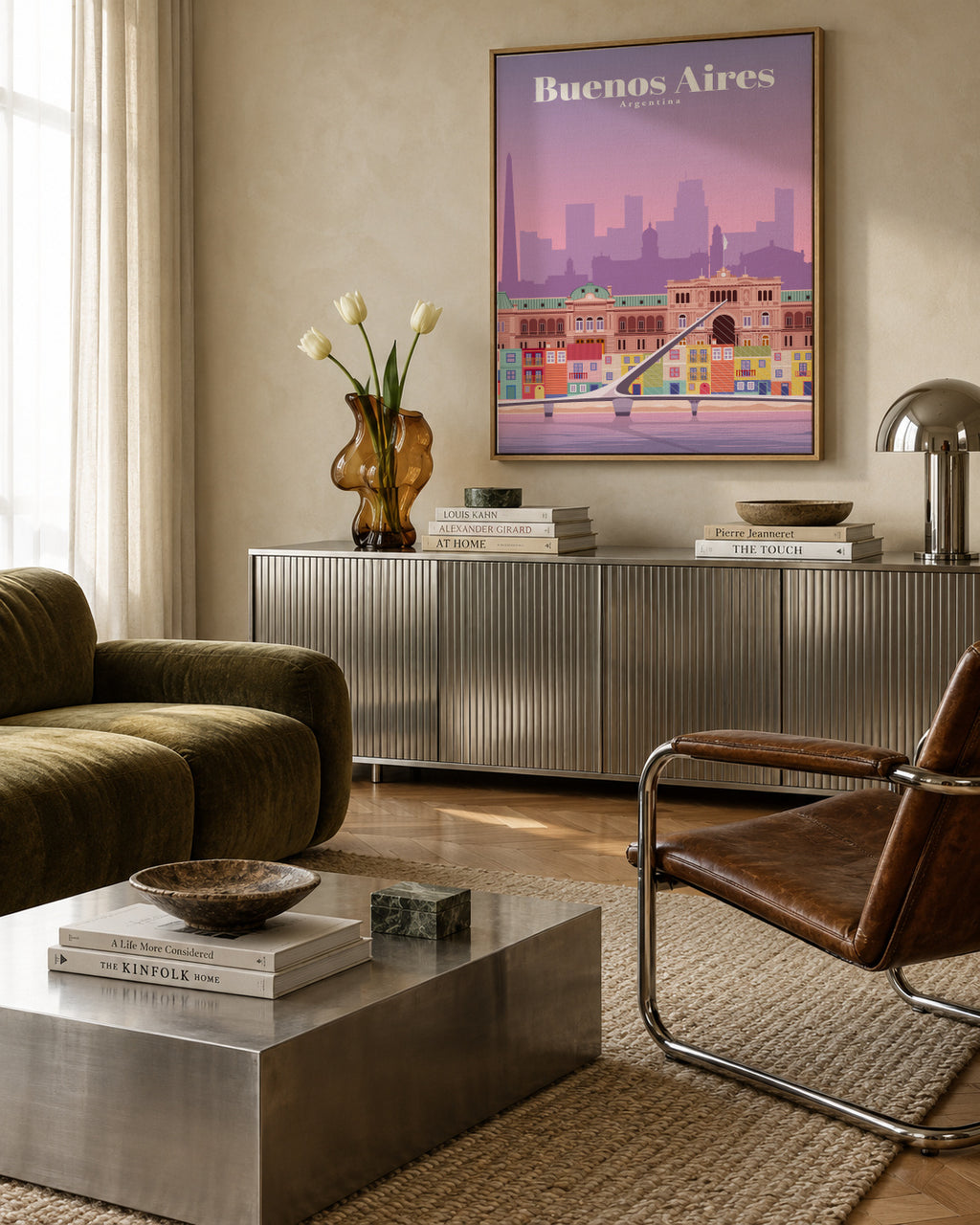 Travel to Buenos Aires - Framed canvas in an interior