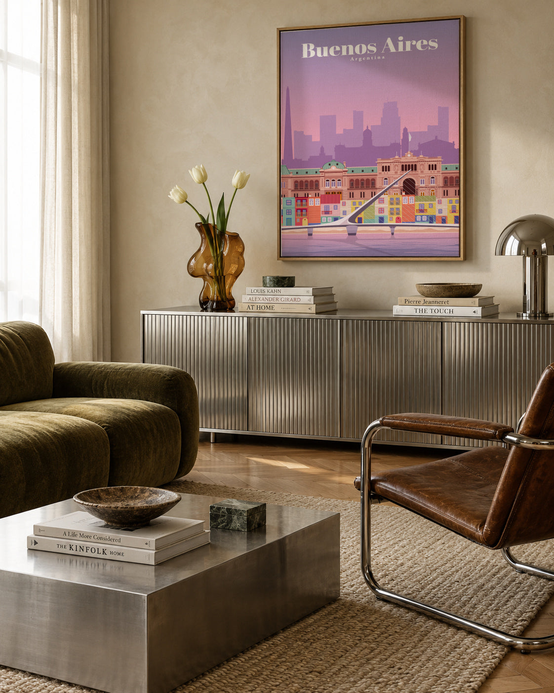 Travel to Buenos Aires - Framed canvas in an interior