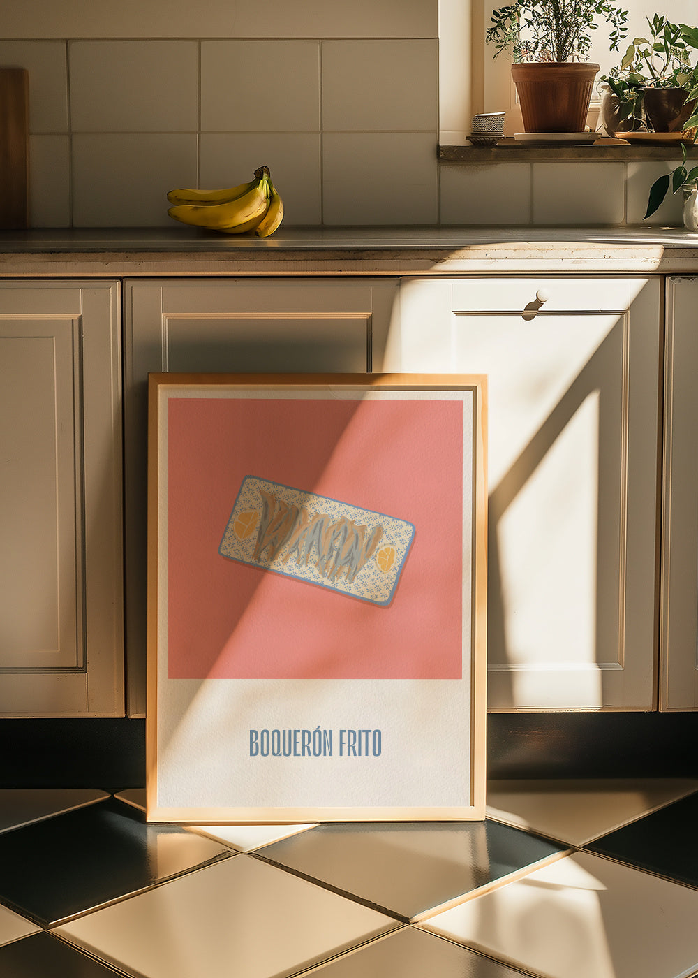 Boquerón frito - Framed poster in an interior