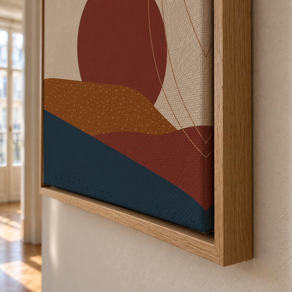 AbstractHill2 - Framed canvas detail