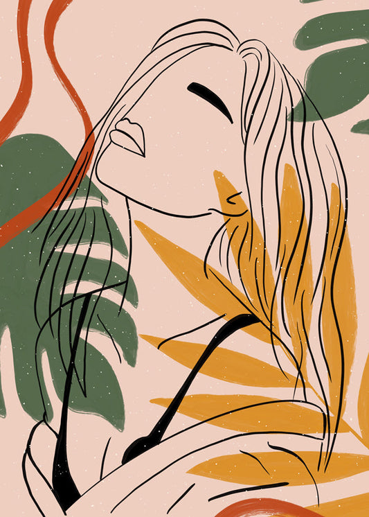 Jungle Femme Line Art