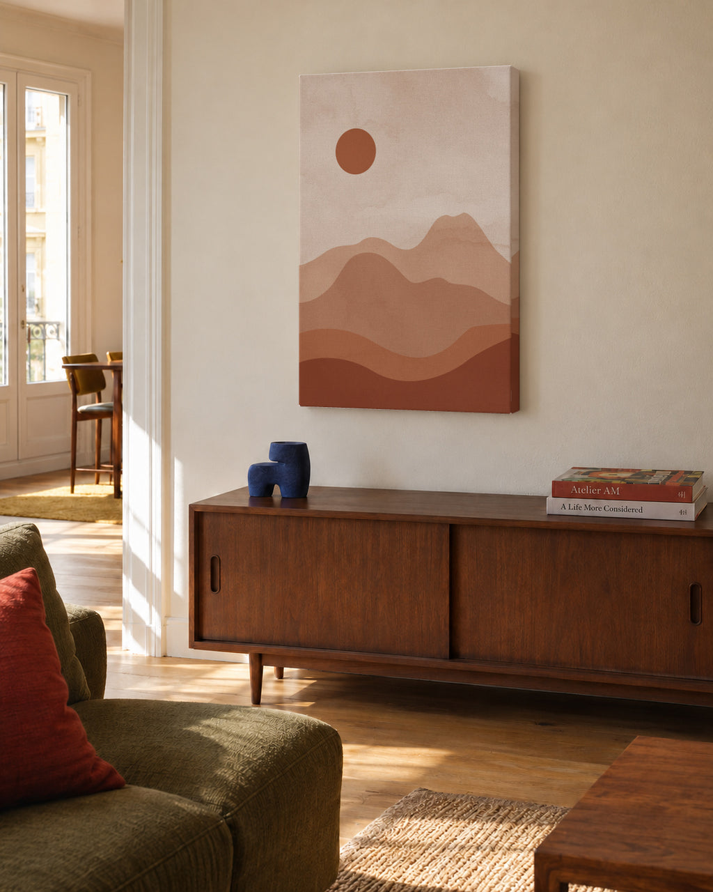 Landscape Sun - Unframed canvas in an interior