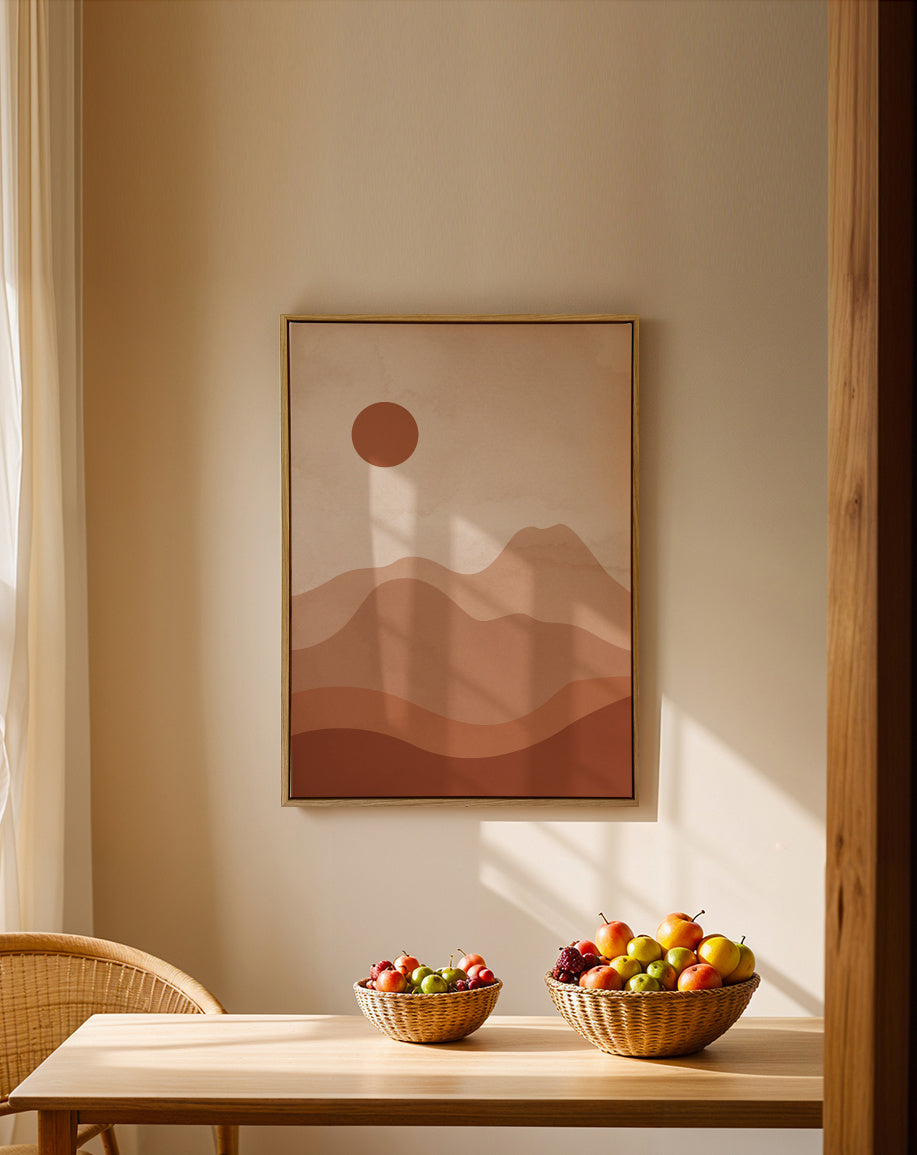 Landscape Sun - Framed canvas in an interior