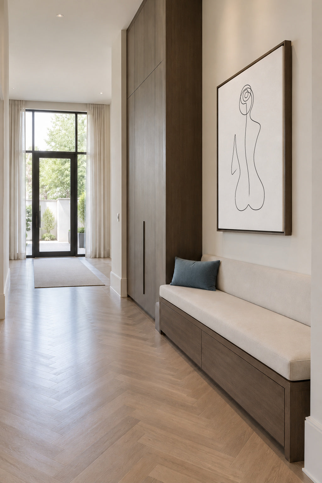 Sitting Beauty - Framed canvas in an interior