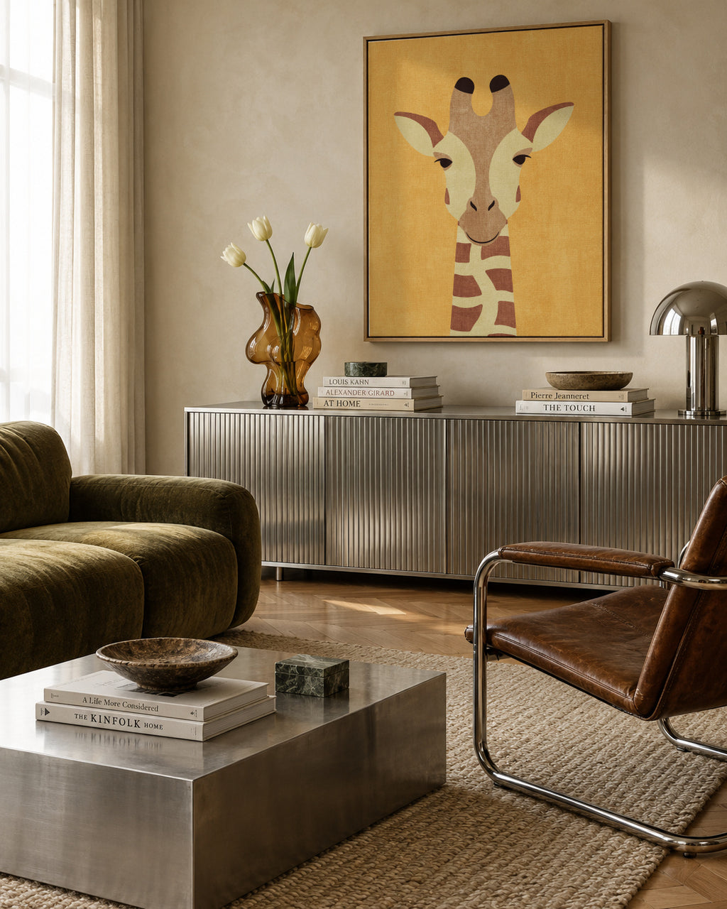 FAUNA / Giraffe - Framed canvas in an interior