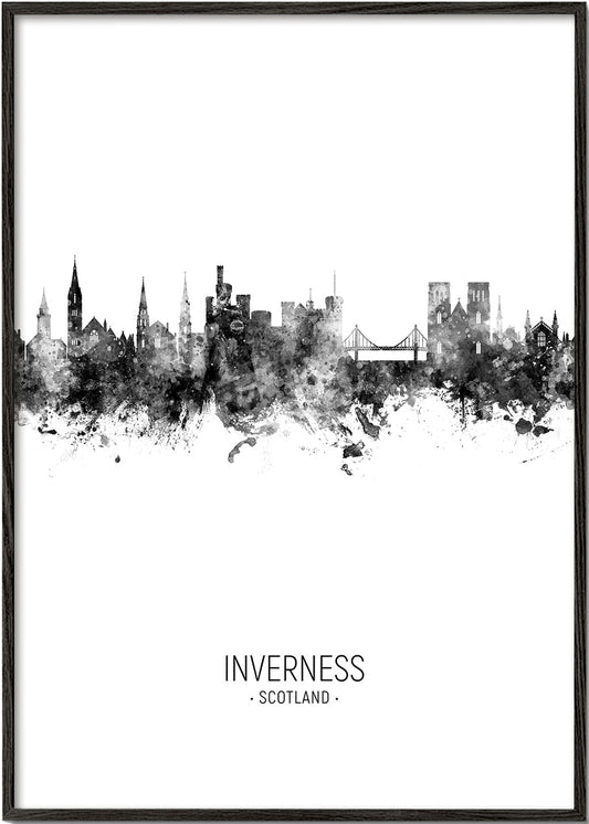Inverness Skyline blanco y negro