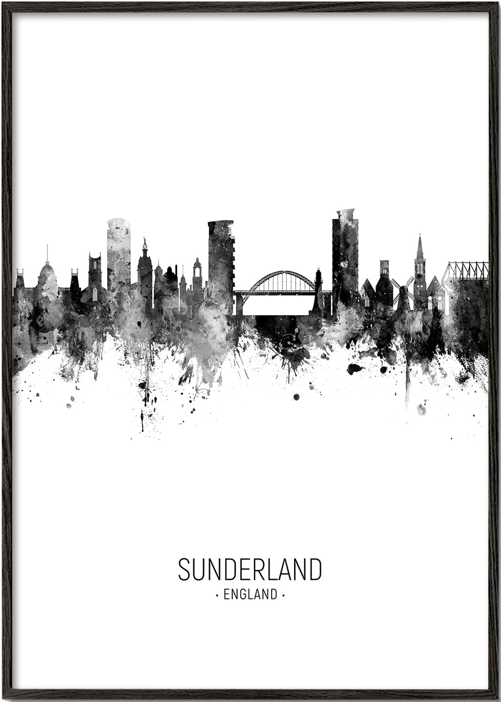 Sunderland Skyline blanco y negro