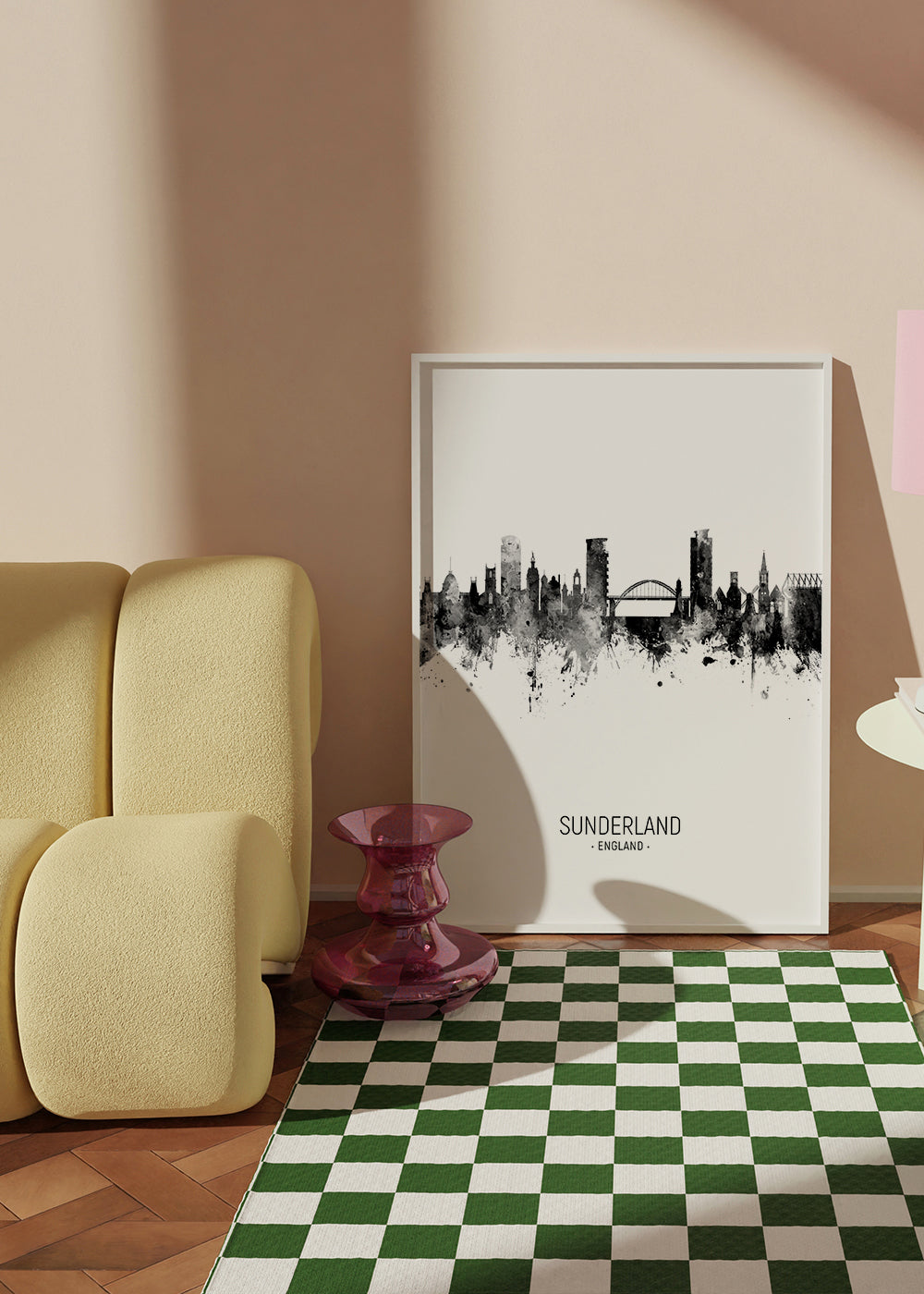 Sunderland Skyline blanco y negro