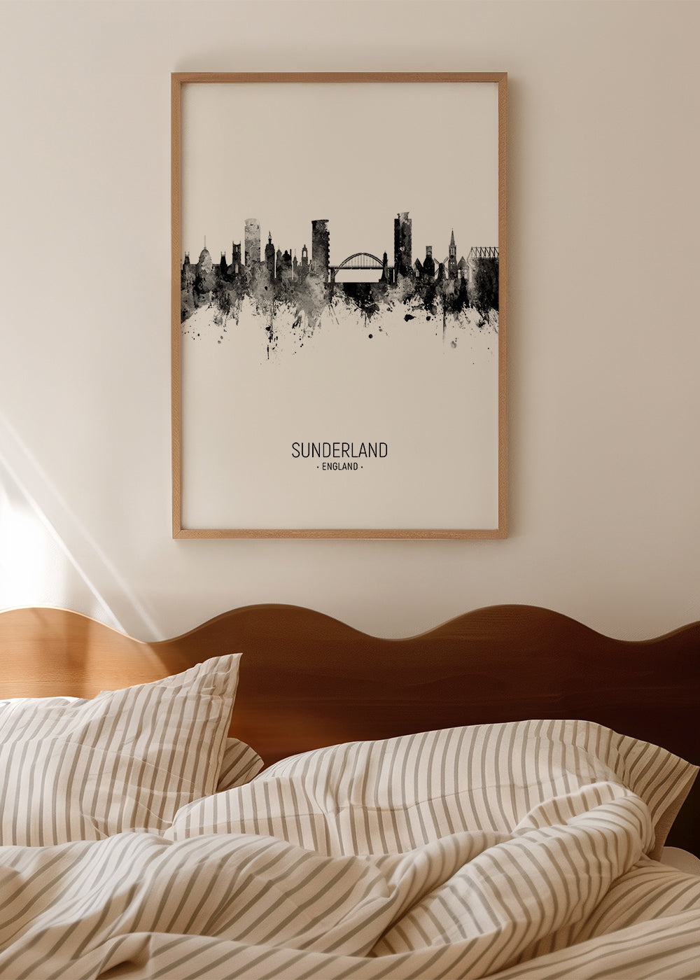 Sunderland Skyline blanco y negro