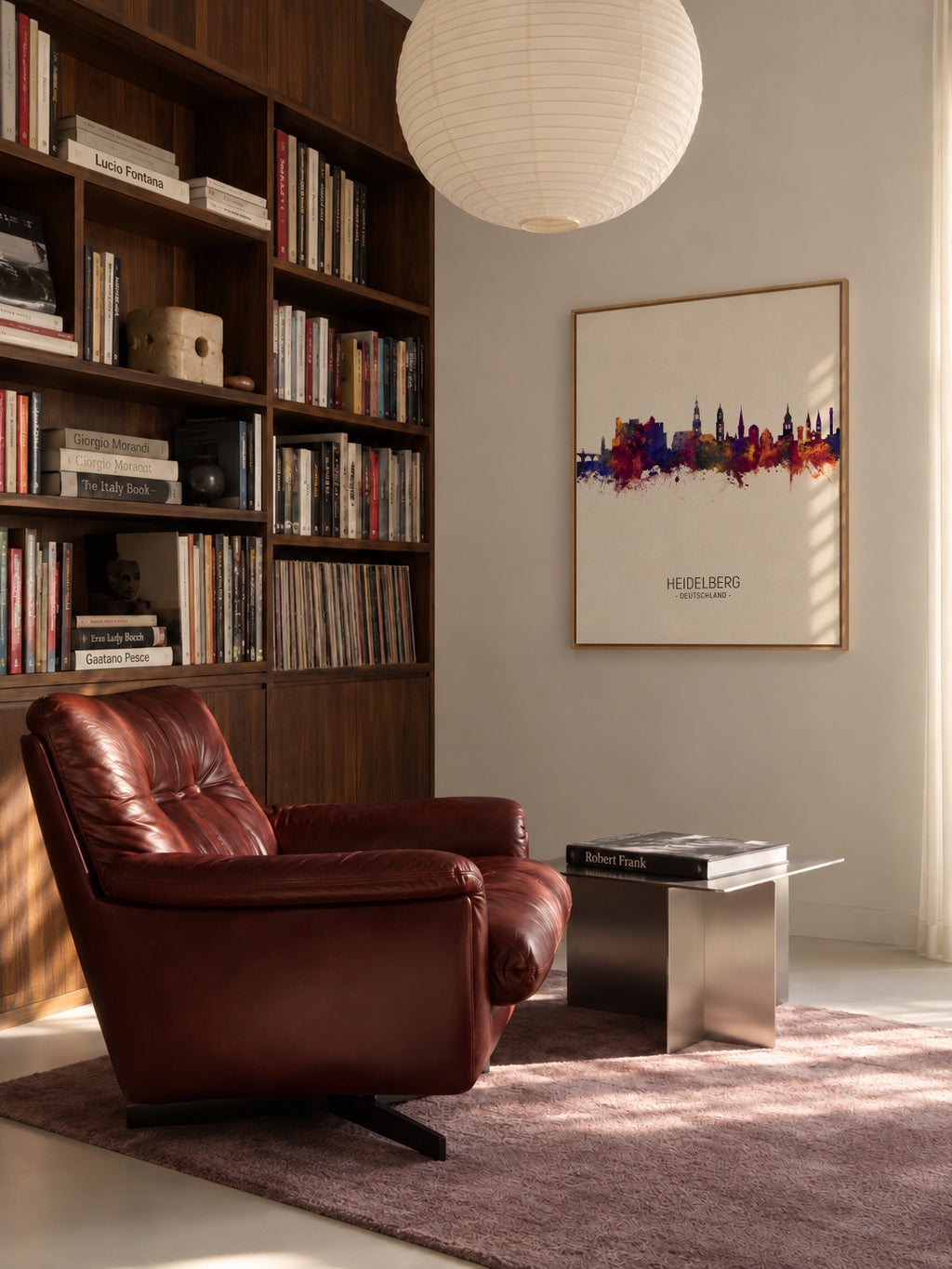Heidelberg Skyline beige - Framed canvas in an interior