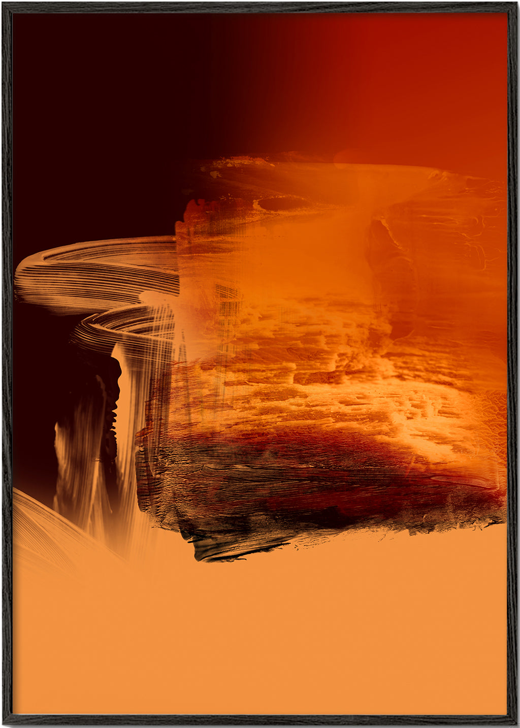 Expressive Fiery Orange Abstract