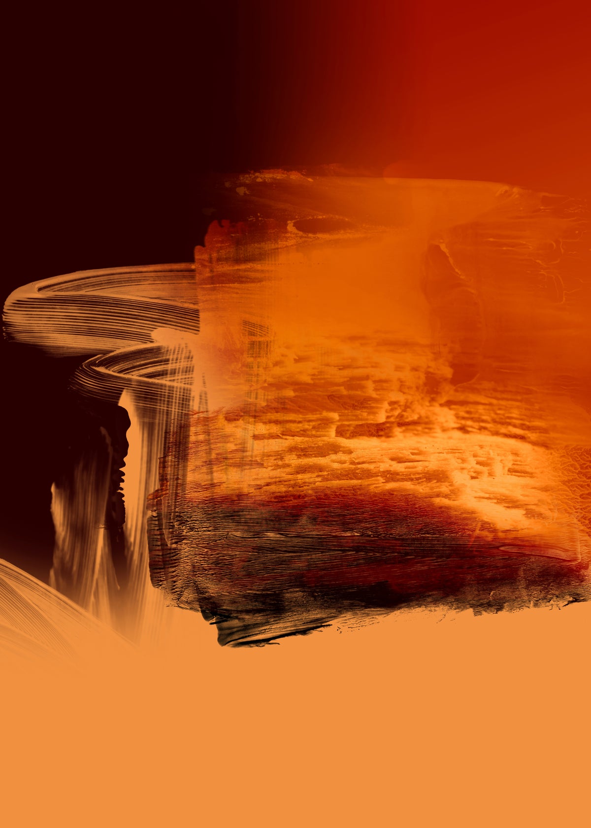 Expressive Fiery Orange Abstract - Unframed art print