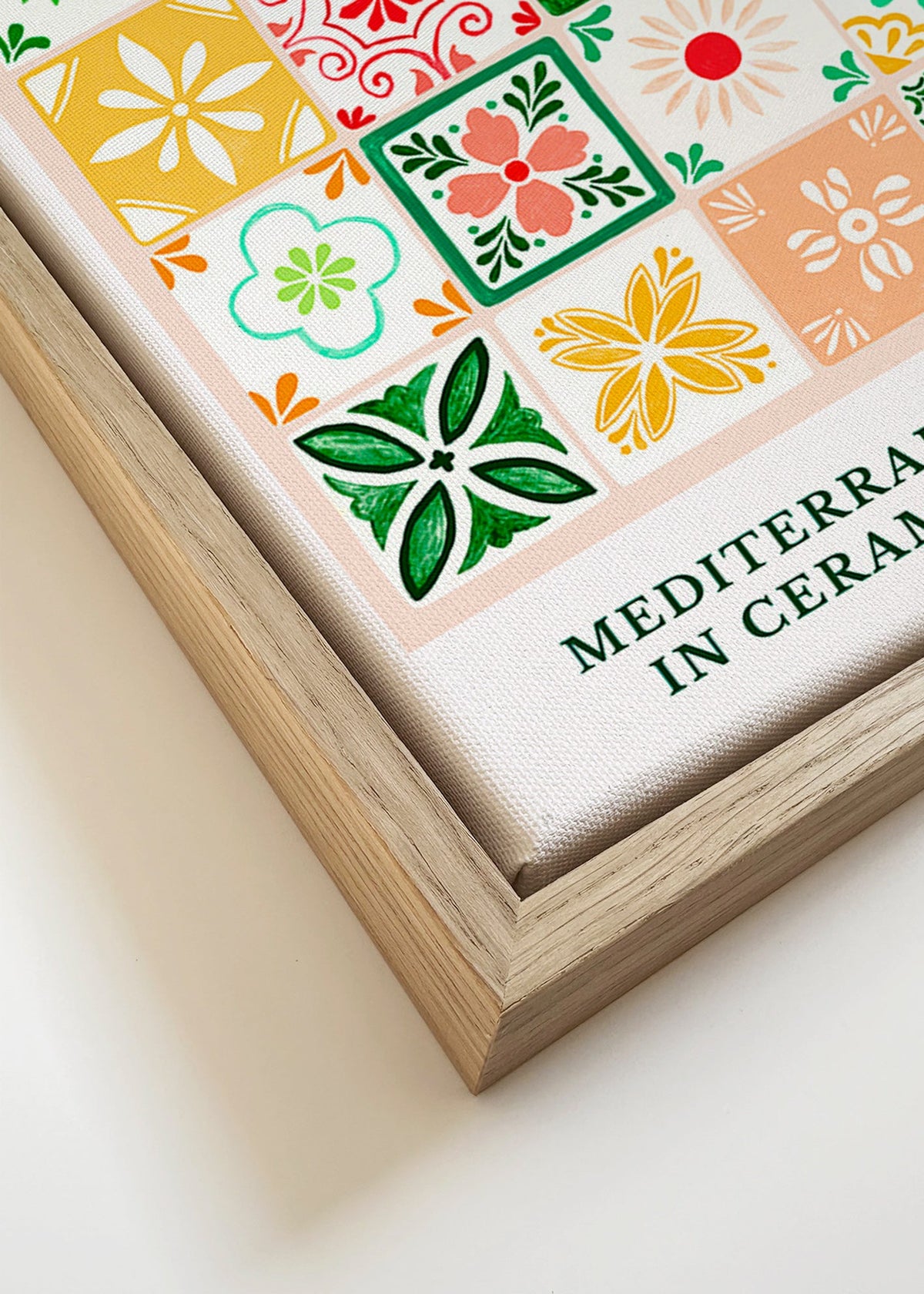 Stampa botanica motivi piastrelle mediterranee