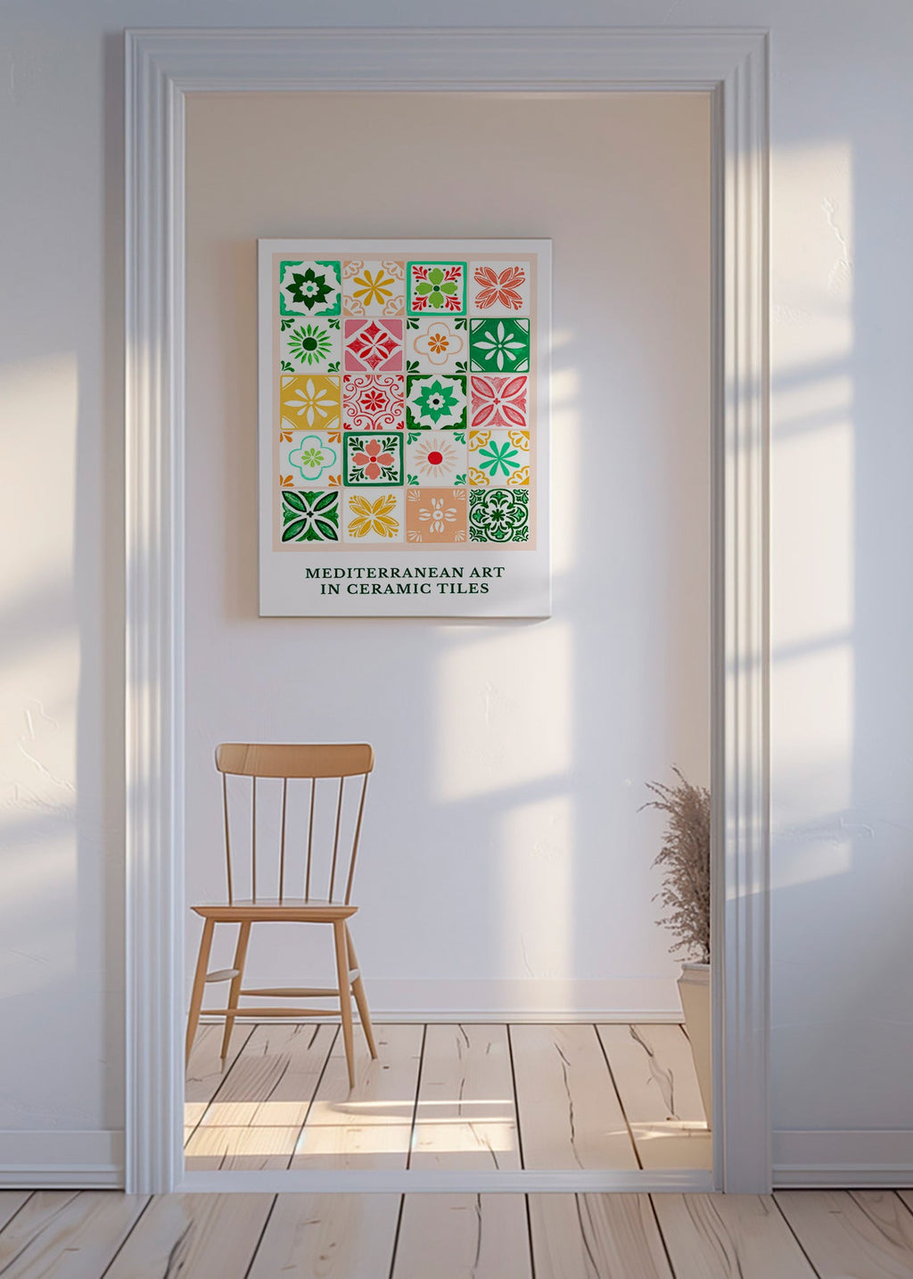 Stampa botanica motivi piastrelle mediterranee