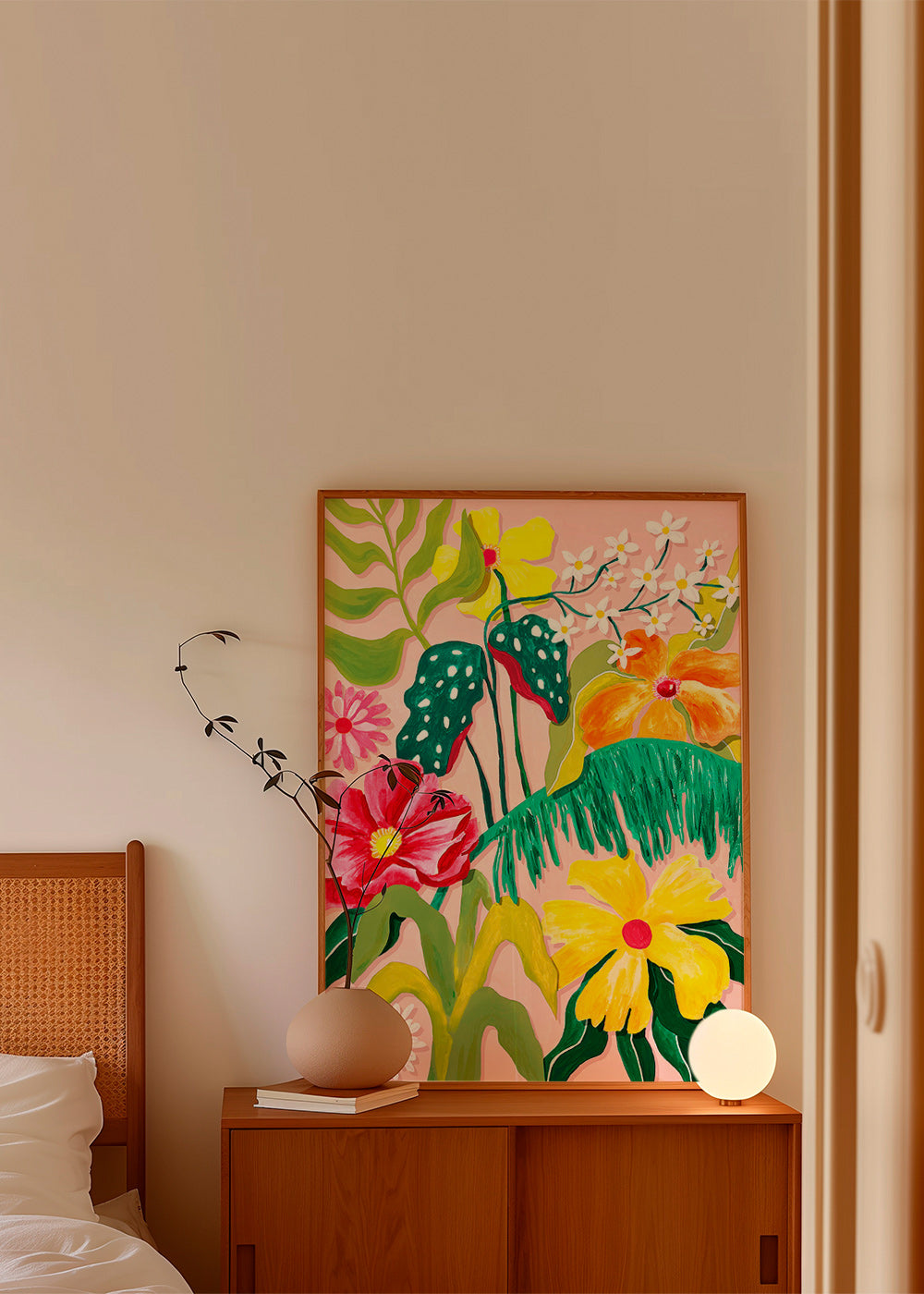 Stampa botanica con fiori vivaci