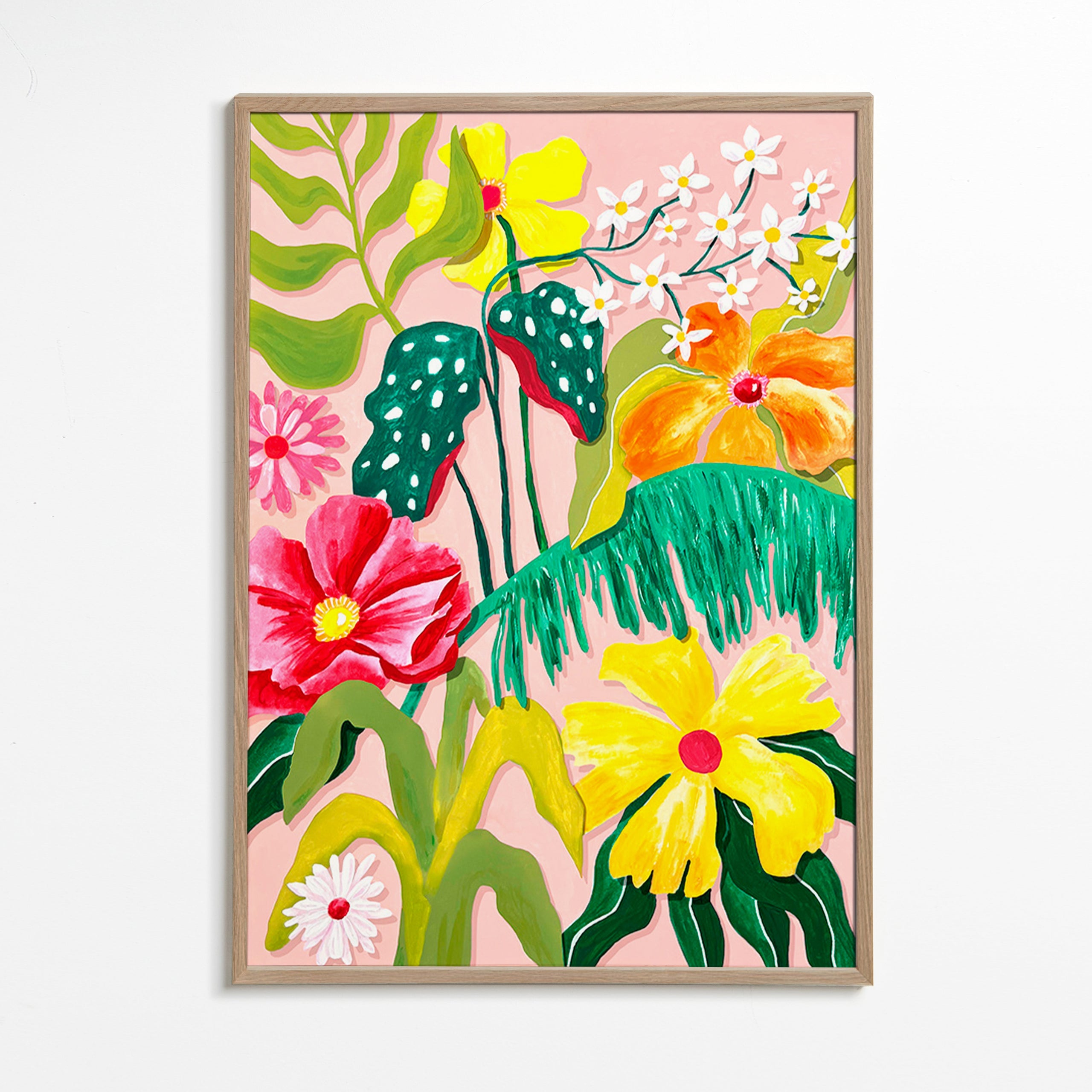 Stampa botanica con fiori vivaci