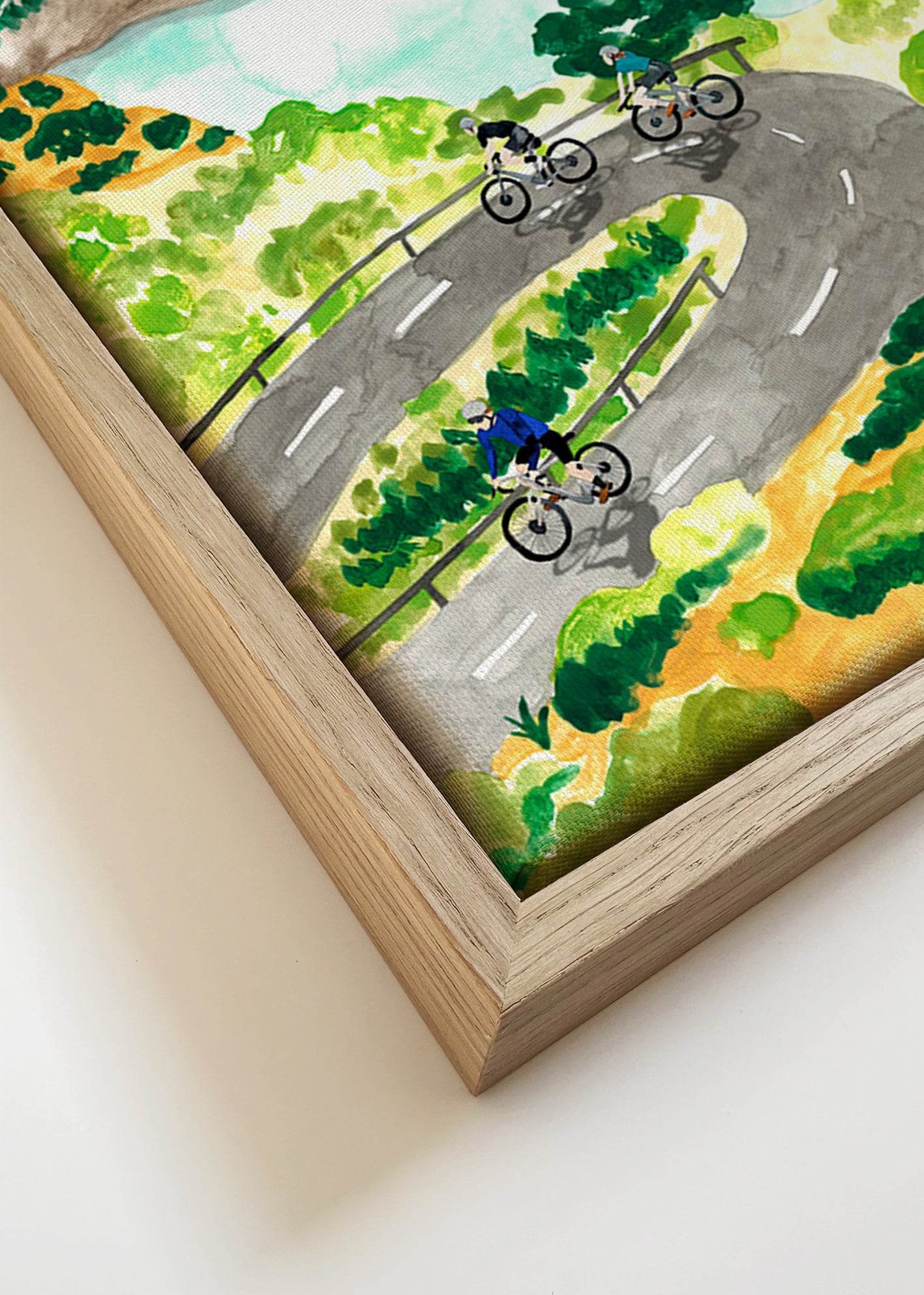 Quadro sportivo con ciclismo costiero