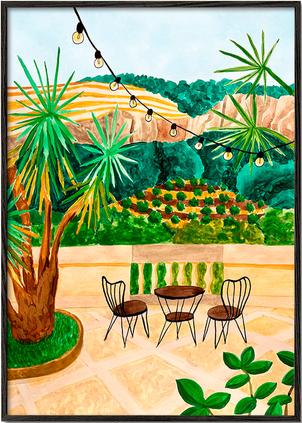 Stampa botanica: terrazza mediterranea