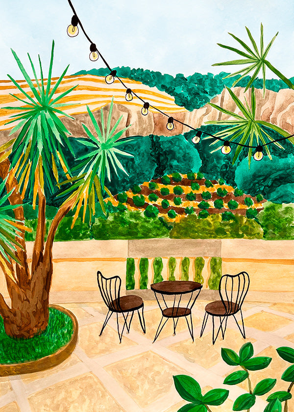 Stampa botanica: terrazza mediterranea