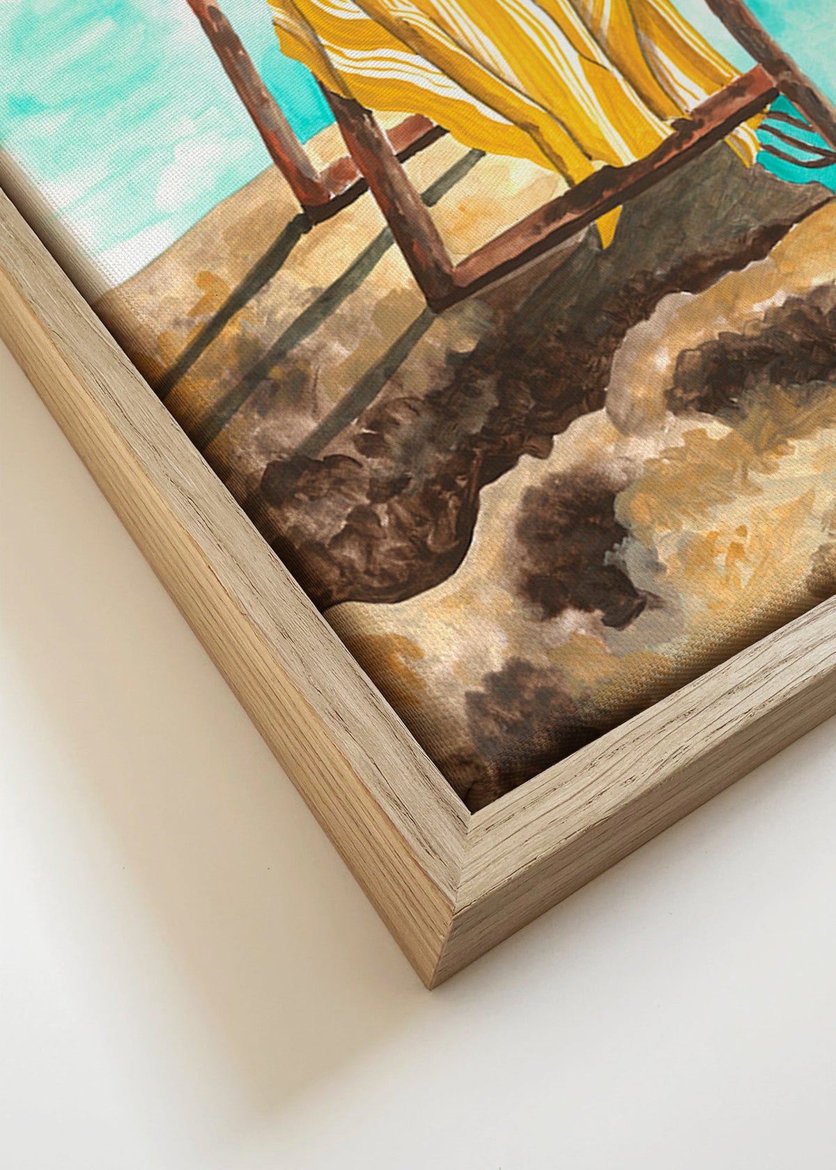 Quadro paesaggio con scala e asciugamano