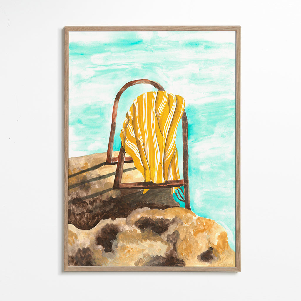 Quadro paesaggio con scala e asciugamano