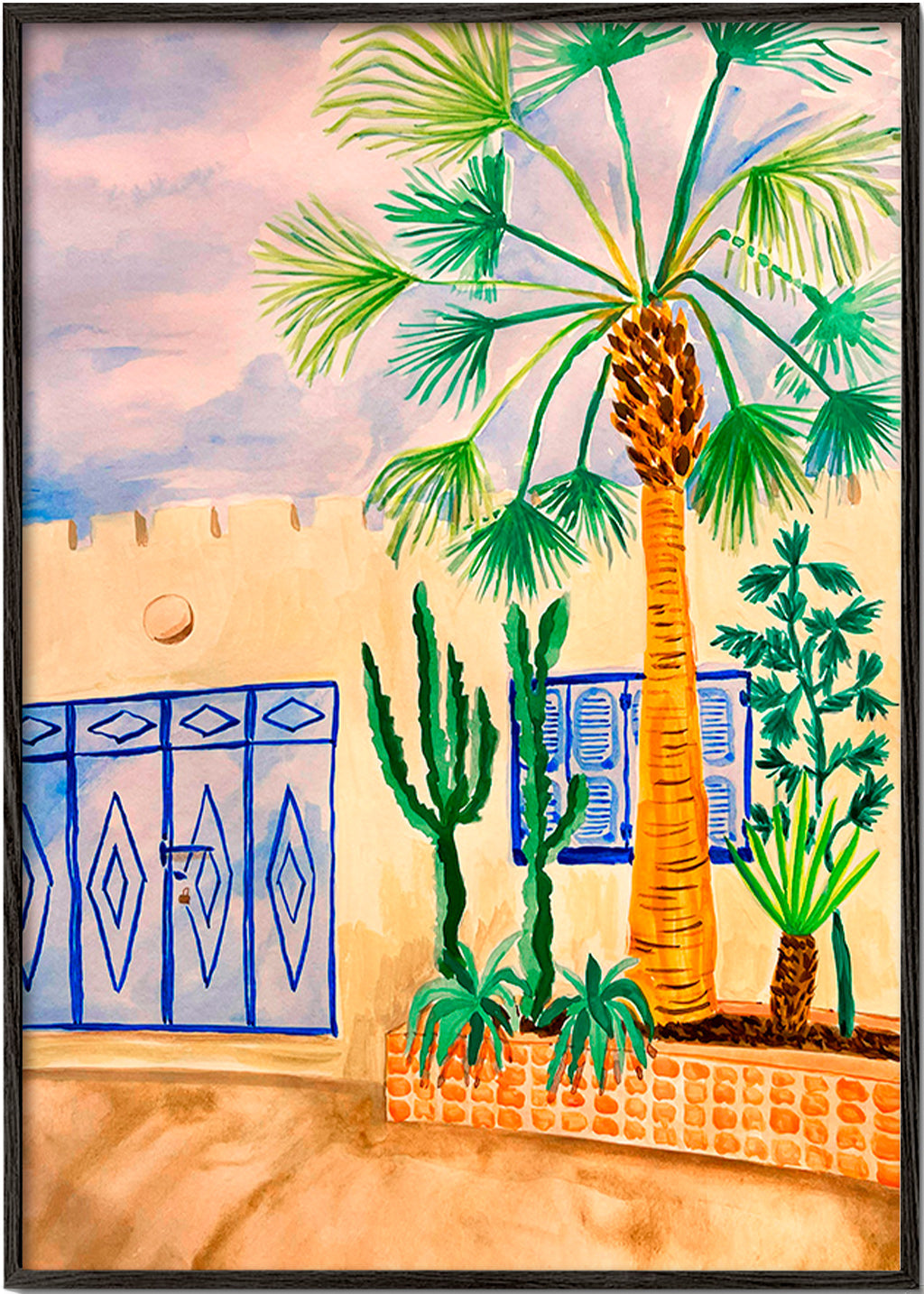 Arte da città: strada marocchina con palma