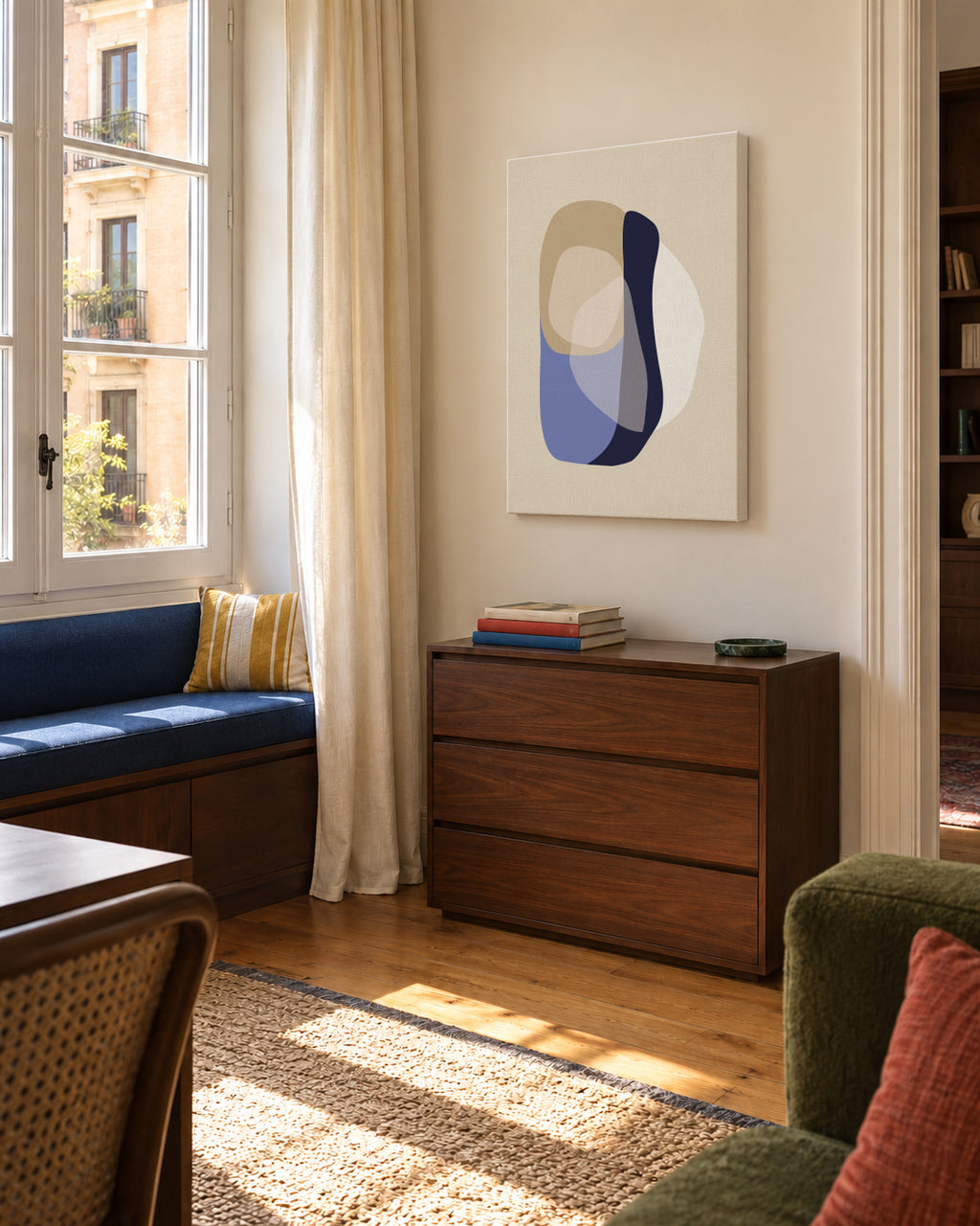Form XII - Unframed canvas in an interior