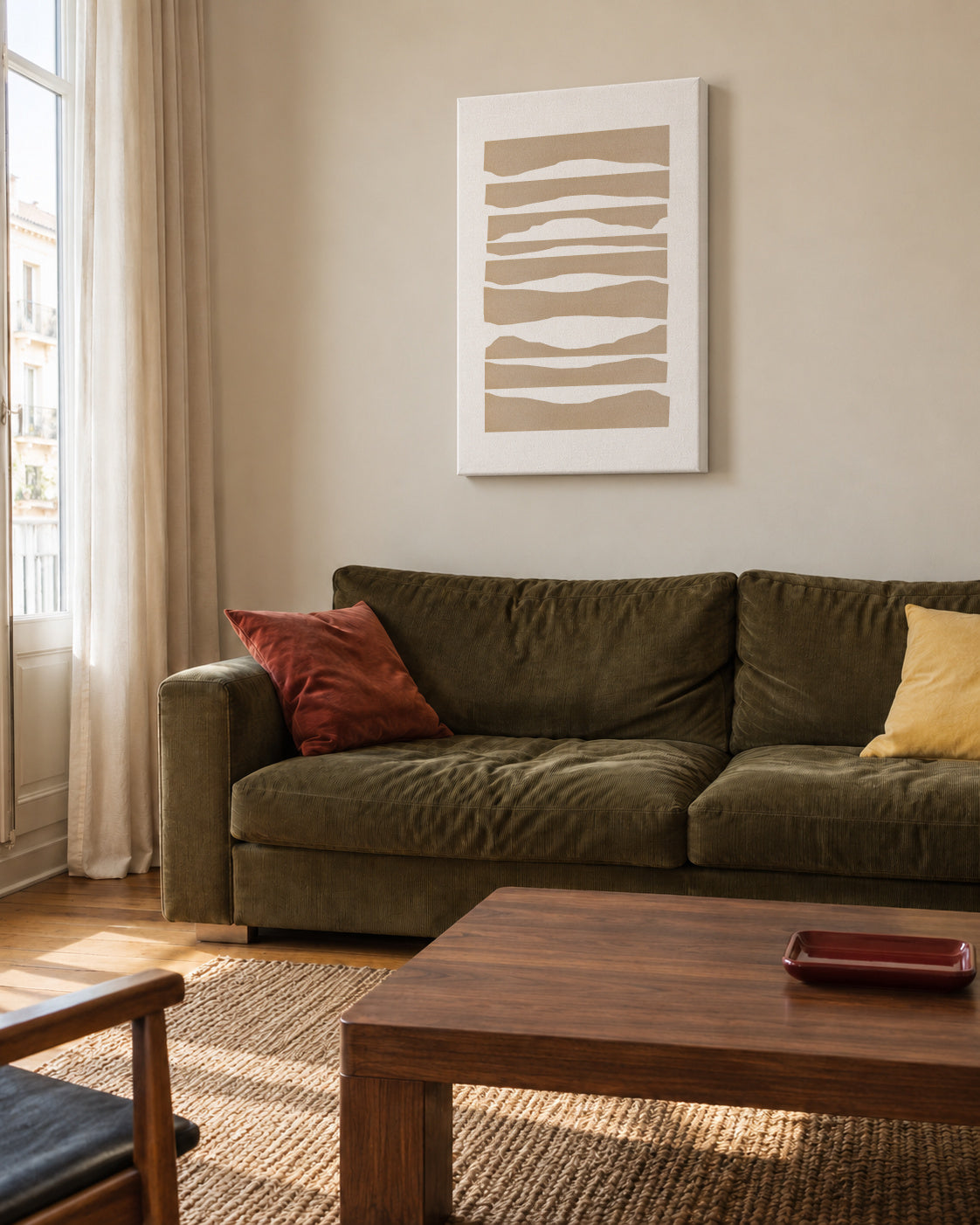 Waves - Unframed canvas in an interior