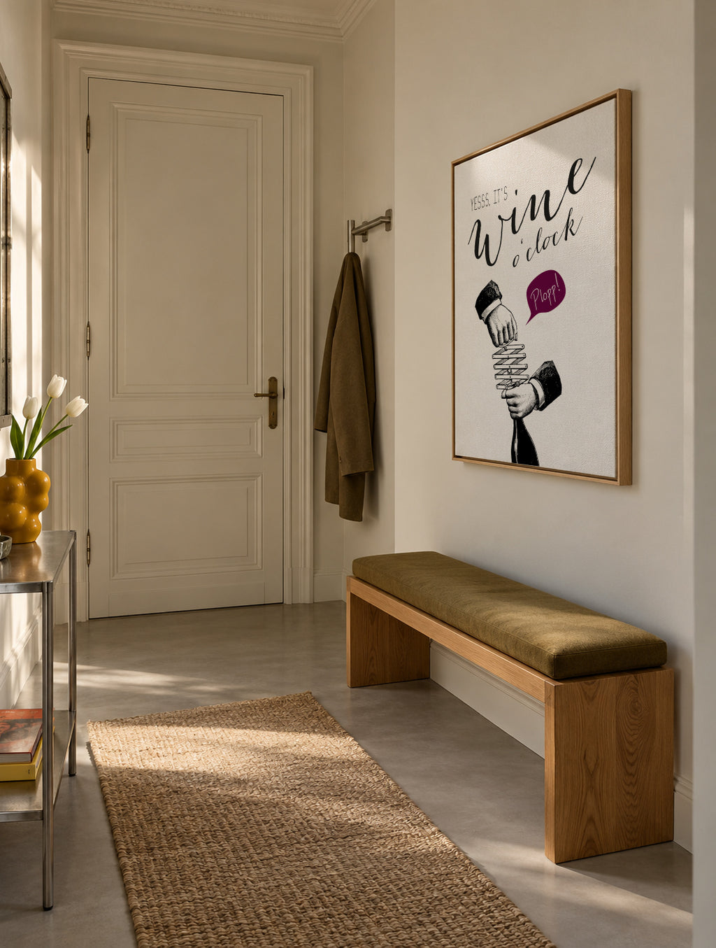 Wine o'clock - Framed canvas in an interior