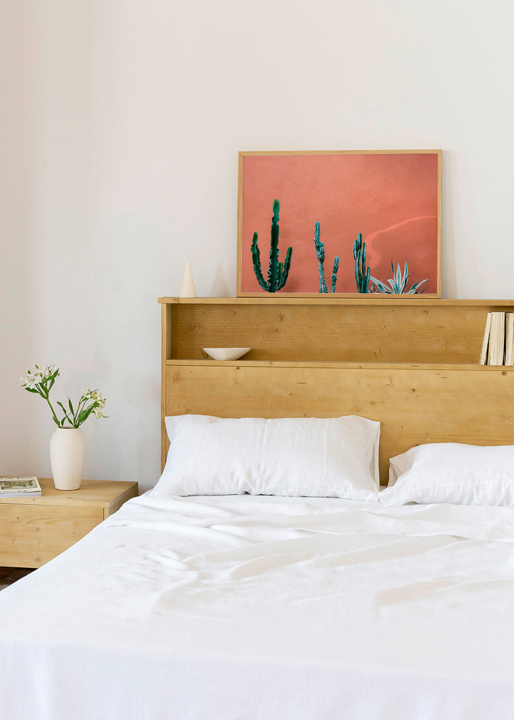 Stampa botanica con cactus su parete terracotta – Product3